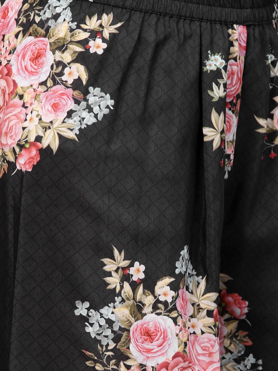 Ahalyaa Beautiful Black Printed Kurta Set For Women's