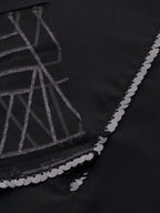Ahalyaa Women Black Embellished Kurta with Palazzos & Dupatta