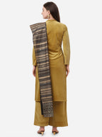 Ahalyaa Dark Mustard Solid Kurta Set With Dupatta