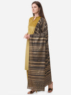 Ahalyaa Dark Mustard Solid Kurta Set With Dupatta