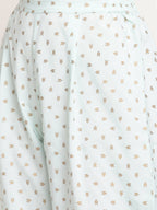 Ahalyaa Women Blue Ethnic Motifs Printed Regular Gotta Patti Kurta With Palazzos & Dupatta
