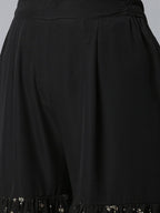 Ahalyaa Women Black Ethnic Motifs Printed Empire Kurta With Sharara & Dupatta