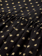 Ahalyaa Women Black & Golden Printed Tiered Kurta With Sharara & Dupatta