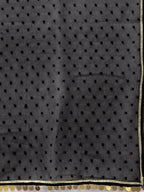 Ahalyaa Women Black & Golden Printed Tiered Kurta With Sharara & Dupatta