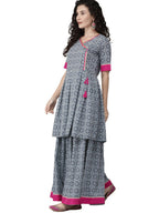 Ahalyaa Women Printed Blue Kurta Set