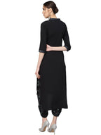 Ahalyaa Women Black & Green Solid Kurta with Harem Pants