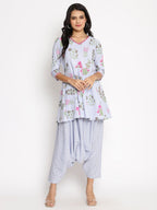 Ahalyaa Beautiful Crepe Printed Top With Harem Pant - Distacart