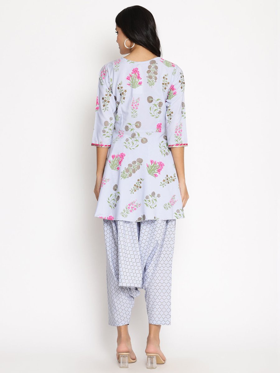 Ahalyaa Beautiful Crepe Printed Top With Harem Pant - Distacart