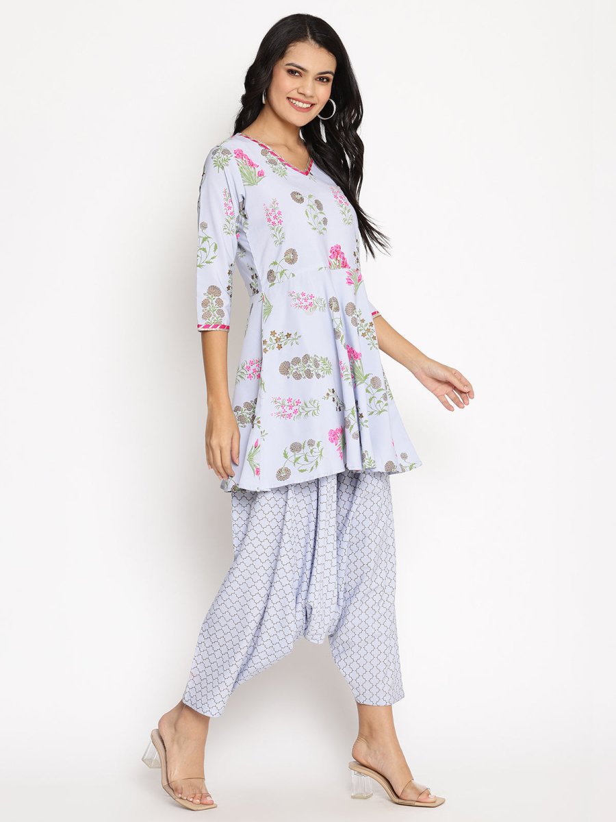 Ahalyaa Beautiful Crepe Printed Top With Harem Pant - Distacart