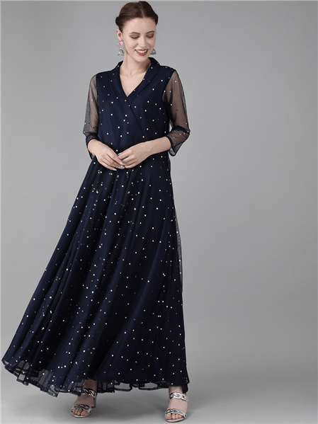 Ahalyaa Women Printed Maxi Dress - Distacart