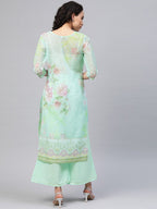 Ahalyaa Women Pastel Floral Summer Kurta