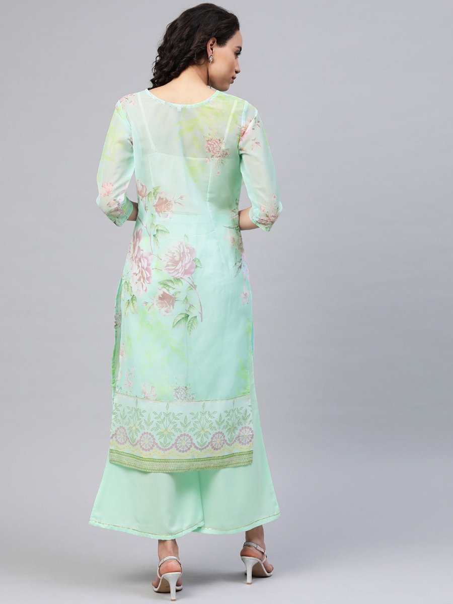 Ahalyaa Women Pastel Floral Summer Kurta