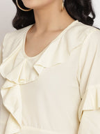 Ahalyaa Off White Layered Kurta with Trousers - Distacart
