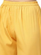Ahalyaa Mustard Gathered Printed Kurta With Pant