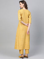 Ahalyaa Women A-Line Crepe Kurta With Pant
