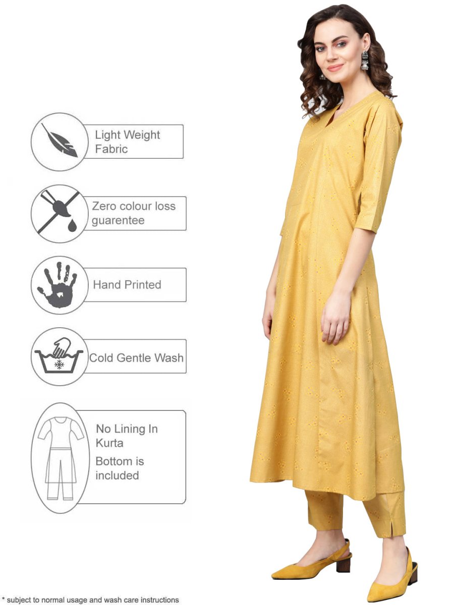 Ahalyaa Women A-Line Crepe Kurta With Pant