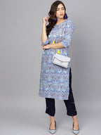 Ahalyaa Blue Straight Kurta with Pant