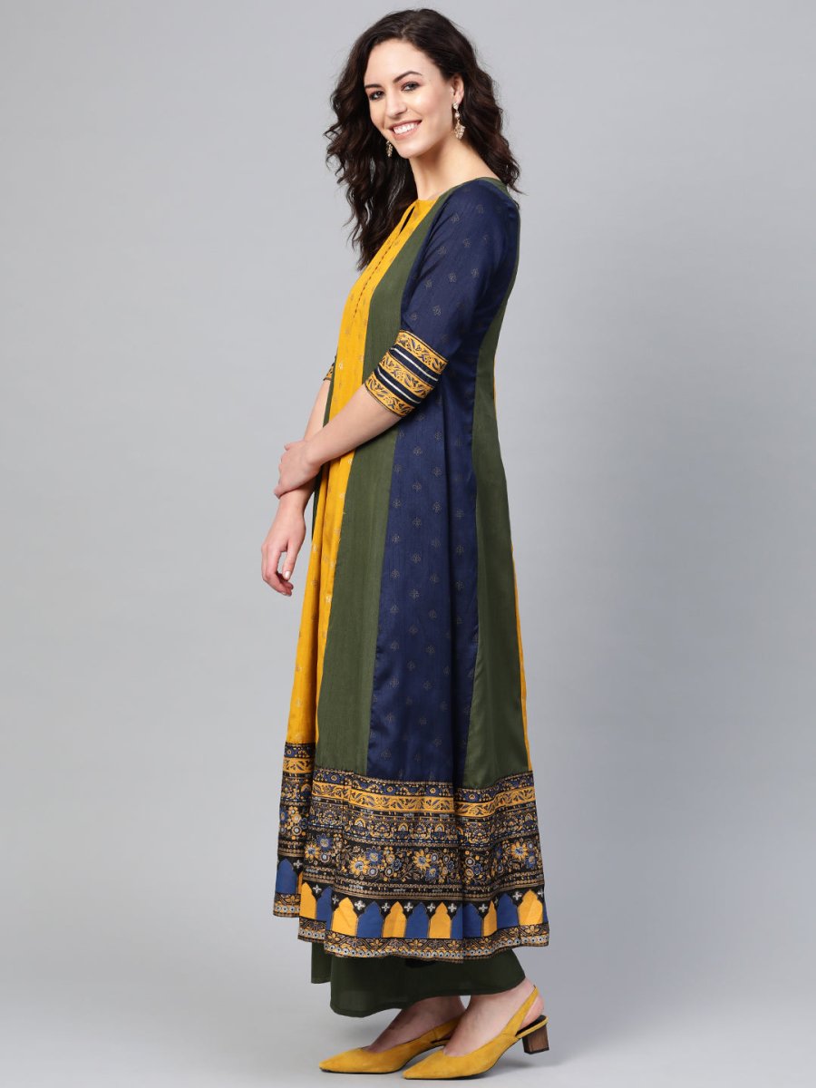 Ahalyaa Pleated Kurta with Palazzo Set