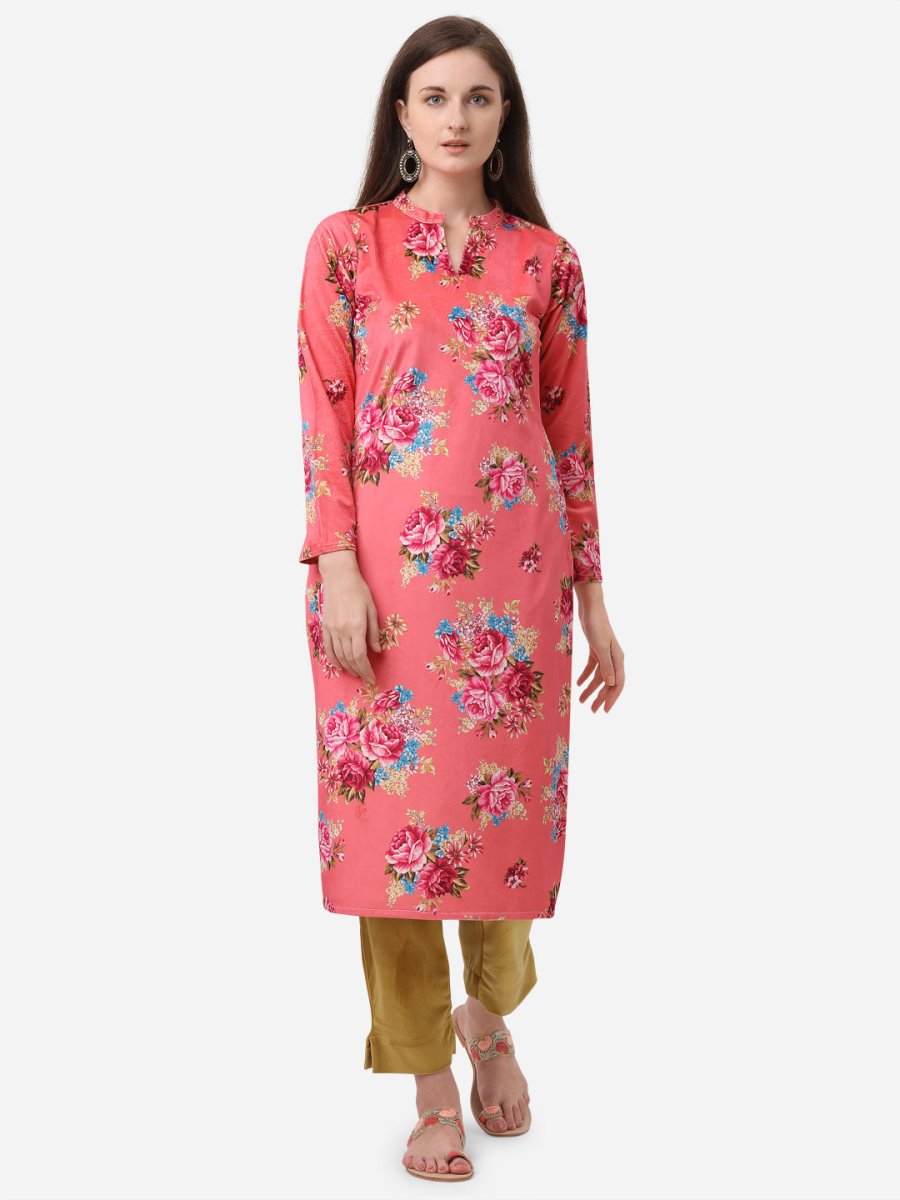 Ahalyaa Red Velvet Kurta With Pant