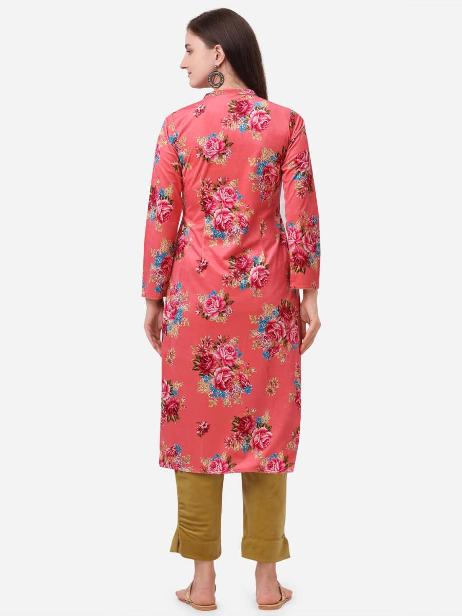 Ahalyaa Red Velvet Kurta With Pant