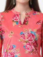 Ahalyaa Red Velvet Kurta With Pant