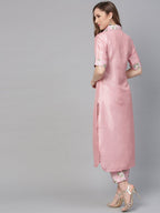 Ahalyaa Digital Print Straight Poly Silk Kurta With Digital Print Pant