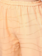 Ahalyaa White & Peach Floral Kurta With Pant