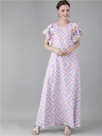 Ahalyaa Women Printed Long A- Line Kurta