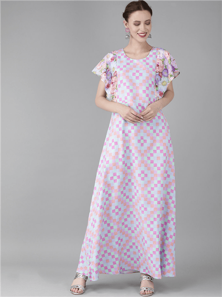 Ahalyaa Printed Long A- Line Kurta