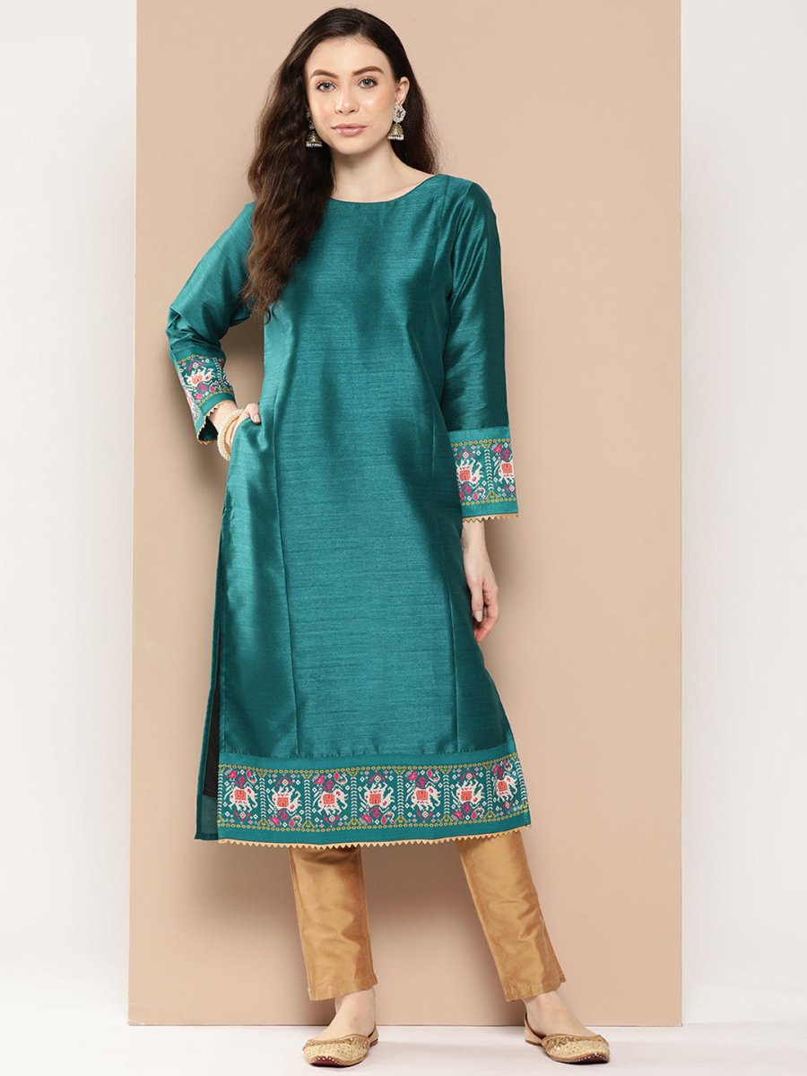 Ahalyaa Women Ethnic Motifs Embroidered Gotta Patti Kurta