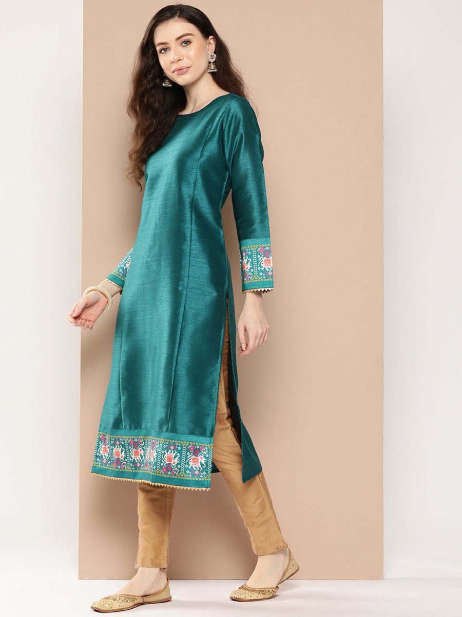 Ahalyaa Women Ethnic Motifs Embroidered Gotta Patti Kurta