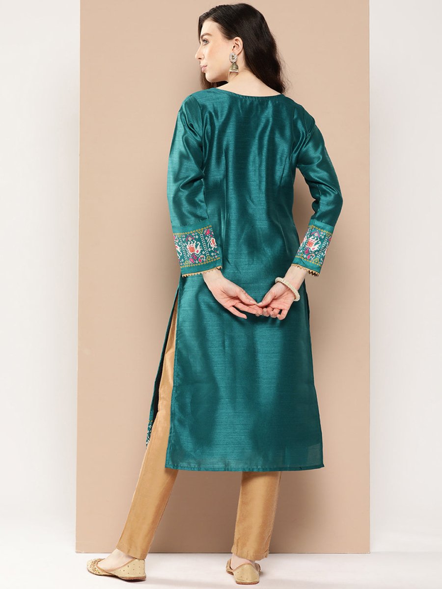 Ahalyaa Women Ethnic Motifs Embroidered Gotta Patti Kurta