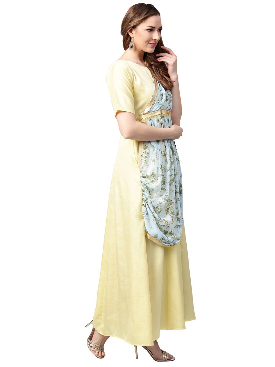 Ahalyaa Draped Dupatta A line Dress