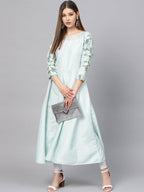 Ahalyaa Sky Blue Pigment Print Anarkali Kurta
