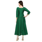 Ahalyaa Women's Green And Gold Anarkali For Festive And Party Wear