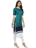 Ahalyaa Women Multicoloured Colourblocked Straight Kurta