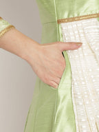 Ahalyaa Gorgeous Green Art Silk Kurta