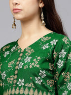 Ahalyaa Women Rubber Glitter Anarkali & Double layer Poly Silk Kurta