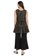 Ahalyaa Crepe Foil Printed Top With Plazzo