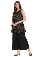 Ahalyaa Crepe Foil Printed Top With Plazzo