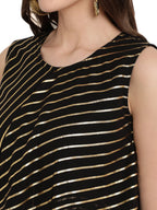 Ahalyaa Crepe Foil Printed Top With Plazzo