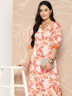 Ahalyaa Floral Printed Regular Gotta Patti Kurta with Palazzos
