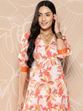 Ahalyaa Floral Printed Regular Gotta Patti Kurta with Palazzos