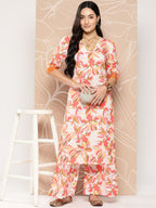 Ahalyaa Floral Printed Regular Gotta Patti Kurta with Palazzos