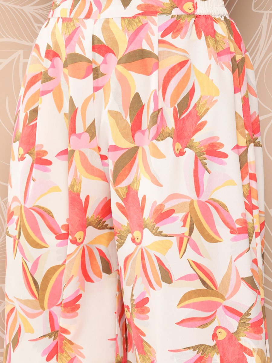 Ahalyaa Floral Printed Regular Gotta Patti Kurta with Palazzos
