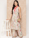 Ahalyaa Floral Printed Regular Gotta Patti Kurta with Palazzos