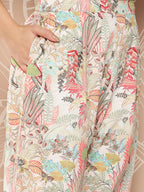 Ahalyaa Floral Printed Regular Gotta Patti Kurta with Palazzos