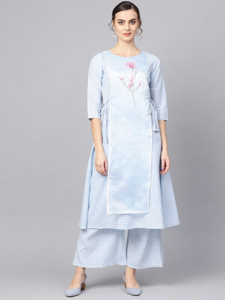 Ahalyaa Printed A Line Beautiful kurta with Palazzo for Women