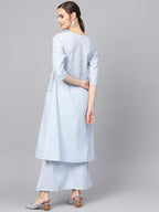 Ahalyaa Printed A Line kurta with Palazzo for Women