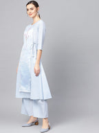 Ahalyaa Printed A Line kurta with Palazzo for Women